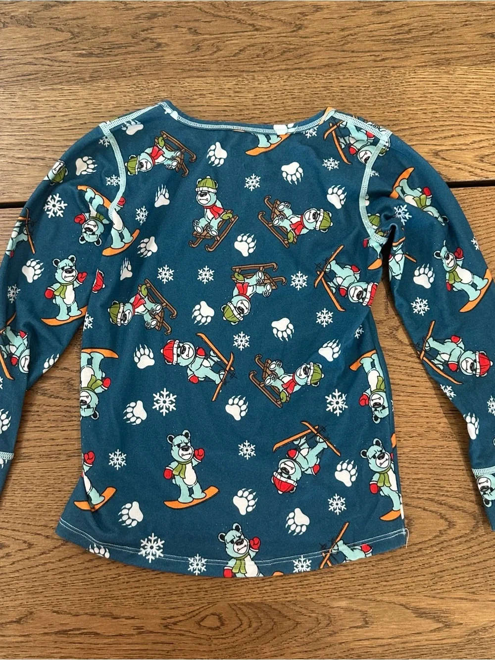 Hot Chillys Kids 4T Winter Bear Ski Snowboard Long Sleeve Pajama Base Layer Set